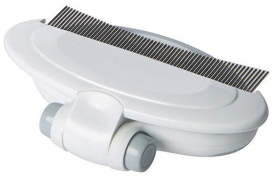 Pet Life ® 'Gyrater' Travel Swivel Curved Pet Grooming Pin Comb - BIG FRENCHIES