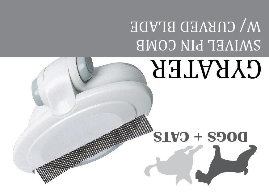 Pet Life ® 'Gyrater' Travel Swivel Curved Pet Grooming Pin Comb - BIG FRENCHIES