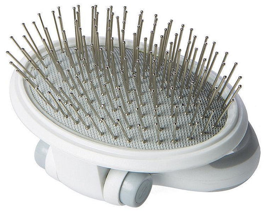 Pet Life ® 'Gyrater' Travel Swivel Pet Grooming Pin Brush - BIG FRENCHIES
