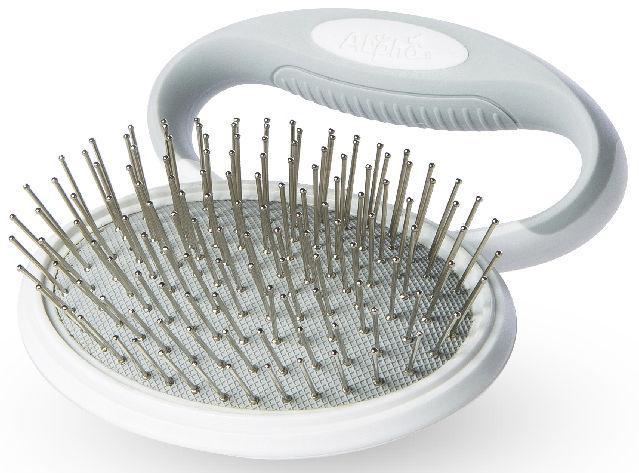 Pet Life ® 'Gyrater' Travel Swivel Pet Grooming Pin Brush - BIG FRENCHIES