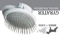 Pet Life ® 'Gyrater' Travel Swivel Pet Grooming Pin Brush - BIG FRENCHIES