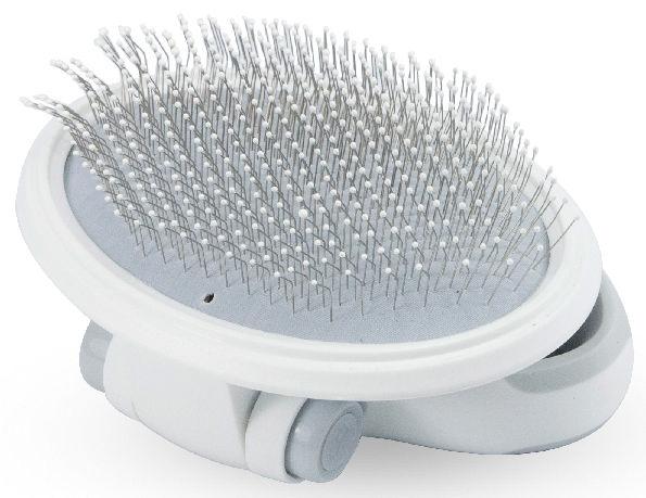 Pet Life ® 'Gyrater' Travel Swivel Pet Grooming Slicker Brush - BIG FRENCHIES