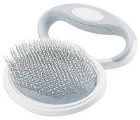 Pet Life ® 'Gyrater' Travel Swivel Pet Grooming Slicker Brush - BIG FRENCHIES