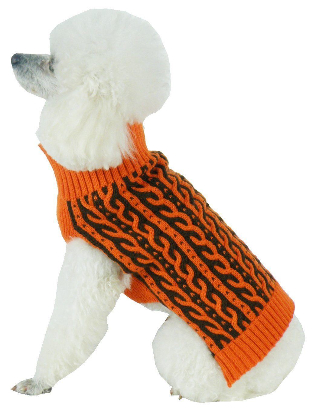 Pet Life ® 'Harmonious' Dual Color Weaved Heavy Cable Knitted Fashion Designer Dog Sweater - BIG FRENCHIES