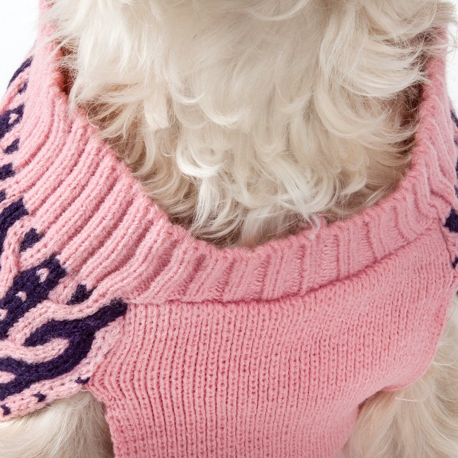 Pet Life ® 'Harmonious' Dual Color Weaved Heavy Cable Knitted Fashion Designer Dog Sweater - BIG FRENCHIES