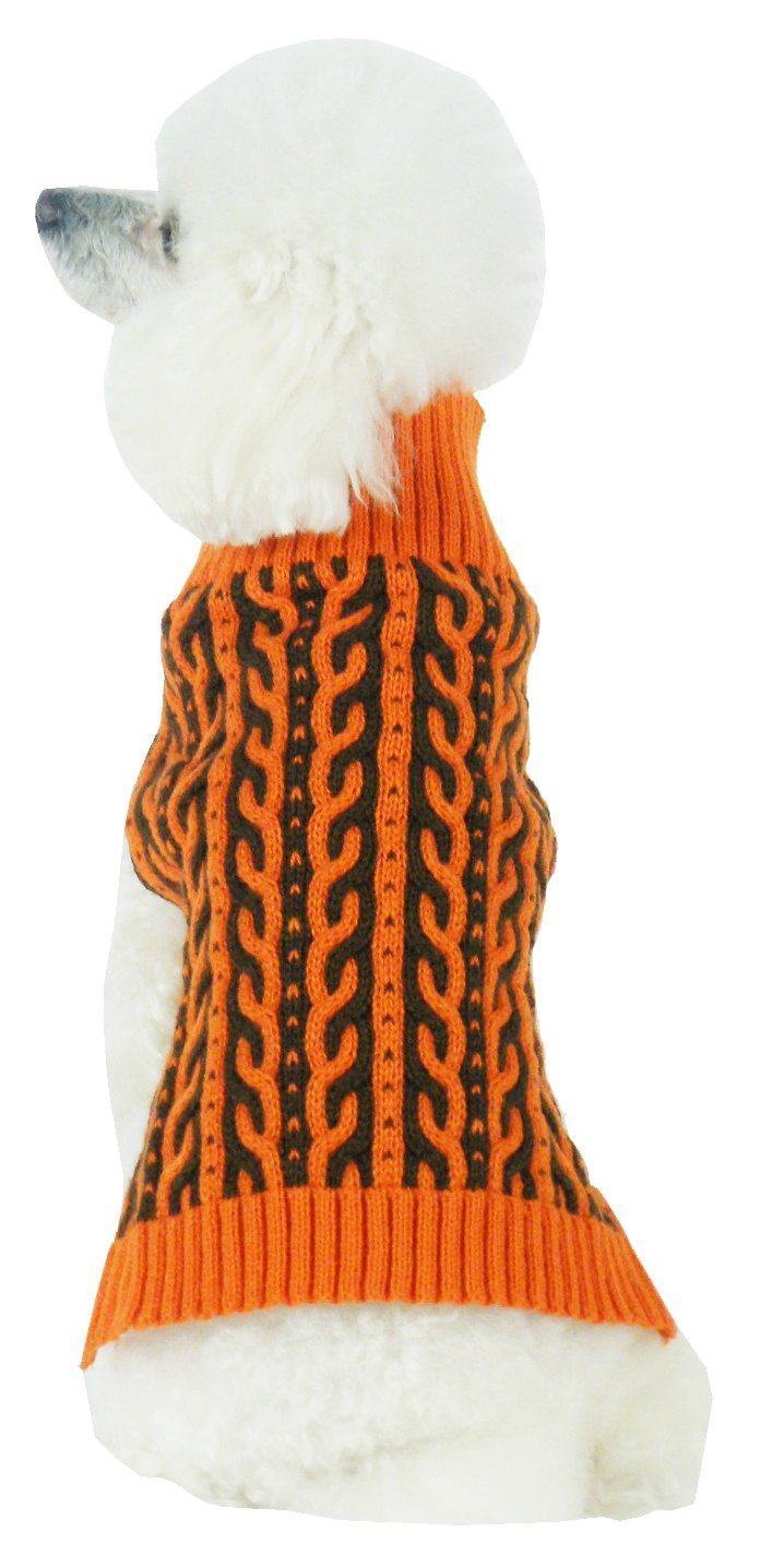 Pet Life ® 'Harmonious' Dual Color Weaved Heavy Cable Knitted Fashion Designer Dog Sweater - BIG FRENCHIES