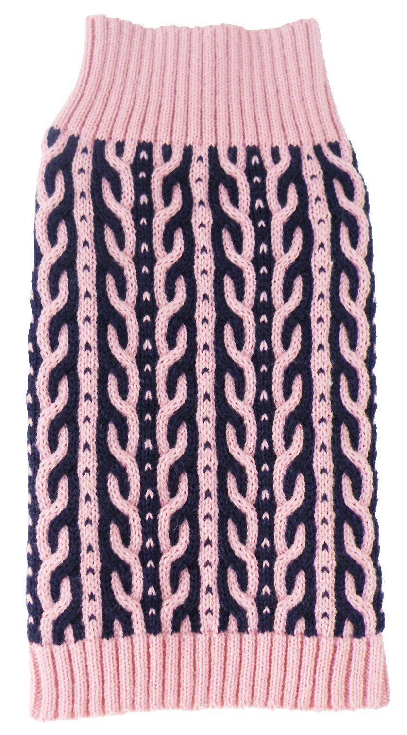 Pet Life ® 'Harmonious' Dual Color Weaved Heavy Cable Knitted Fashion Designer Dog Sweater - BIG FRENCHIES