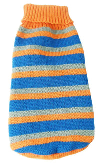 Pet Life ® Heavy Cable Knitted Striped Fashion Designer Polo Dog Sweater - BIG FRENCHIES