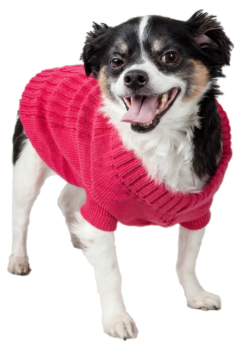 Pet Life ® Heavy Cotton Rib-Collared Fashion Dog Sweater - BIG FRENCHIES