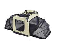 Pet Life ® 'Hounda Accordion' Metal Framed Soft-Folding Collapsible Dual-Sided Expandable Pet Dog Crate - BIG FRENCHIES