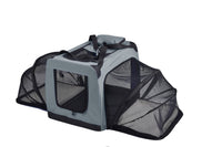 Pet Life ® 'Hounda Accordion' Metal Framed Soft-Folding Collapsible Dual-Sided Expandable Pet Dog Crate - BIG FRENCHIES