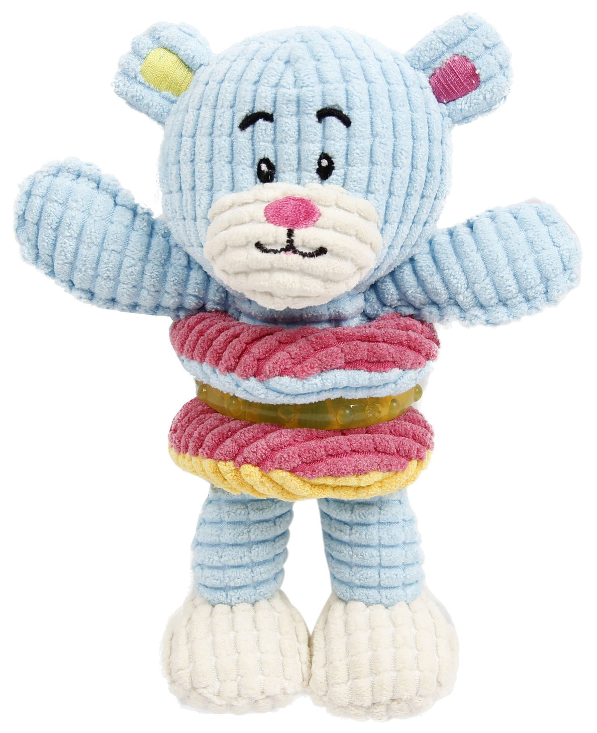 Pet Life ® 'Hugga-Bear' Plush Squeaking and Rubber Teething Newborn Puppy Dog Toy - BIG FRENCHIES