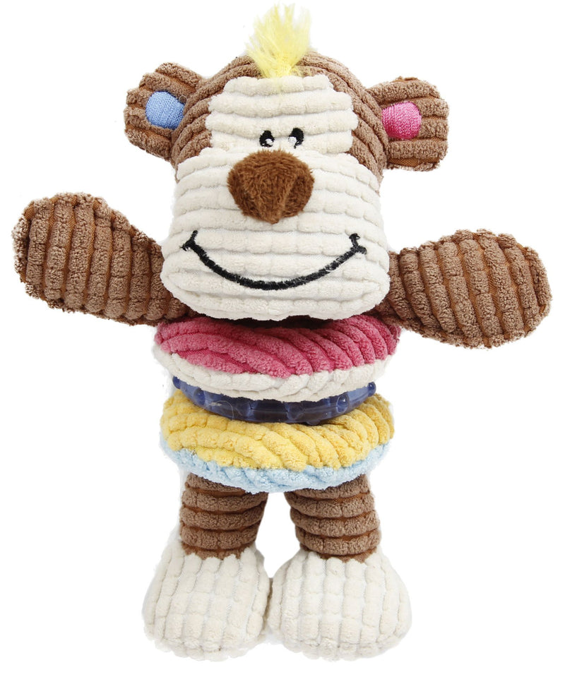 Pet Life ® 'Hugga-Bear' Plush Squeaking and Rubber Teething Newborn Puppy Dog Toy - BIG FRENCHIES