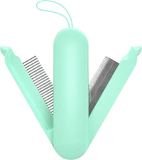 Pet Life ® 'JOYNE' Multi-Functional 2-in-1 Swivel Travel Grooming Comb and Deshedder - BIG FRENCHIES
