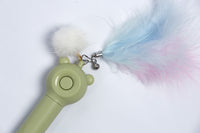 Pet Life ® 'KITIQUE" 3-in-1 Retractable and Extendable Feathered and Laser Wand Kitty Cat Teaser - BIG FRENCHIES