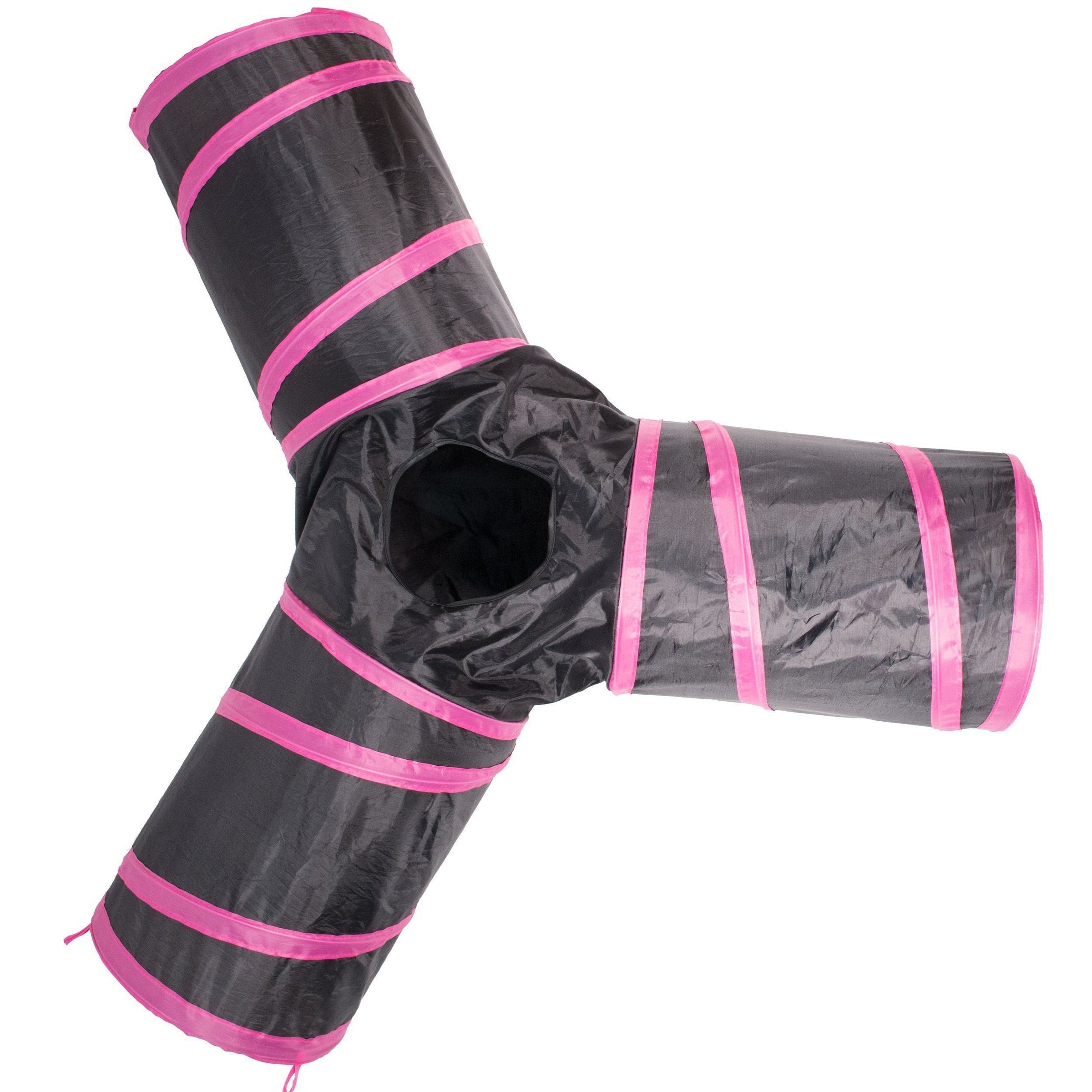 Pet Life ® 'Kitting-Go-Seek' Collapsible Folding Travel 3-way Kitty Cat Tunnel - BIG FRENCHIES