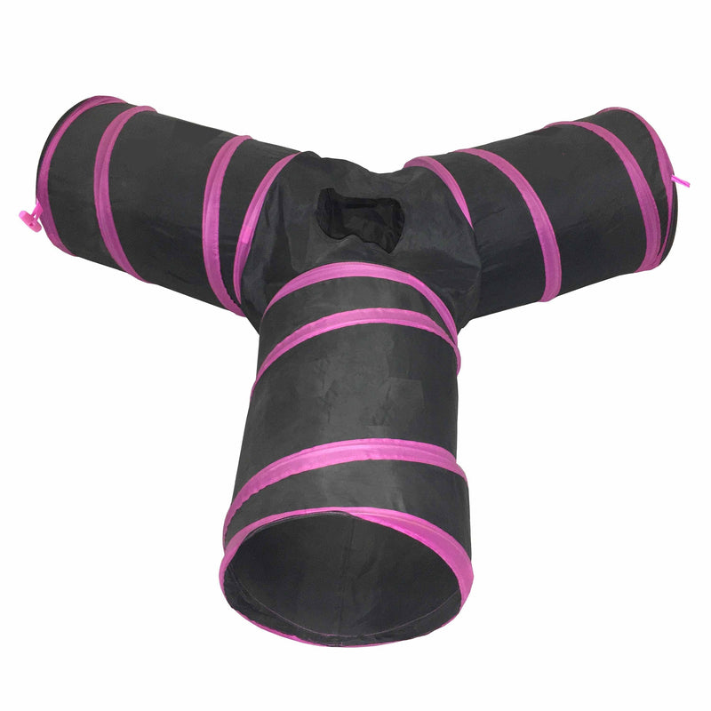 Pet Life ® 'Kitting-Go-Seek' Collapsible Folding Travel 3-way Kitty Cat Tunnel - BIG FRENCHIES