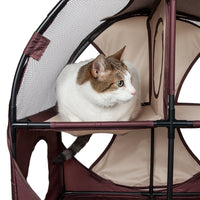 Pet Life ® 'Kitty-Play' Collapsible Travel Interactive Kitty Cat Tree Maze House Lounger Tunnel Lounge - BIG FRENCHIES