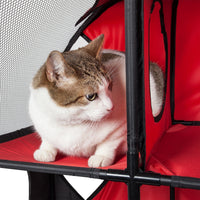 Pet Life ® 'Kitty-Play' Collapsible Travel Interactive Kitty Cat Tree Maze House Lounger Tunnel Lounge - BIG FRENCHIES