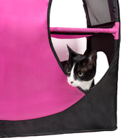 Pet Life ® 'Kitty-Play' Collapsible Travel Interactive Kitty Cat Tree Maze House Lounger Tunnel Lounge - BIG FRENCHIES