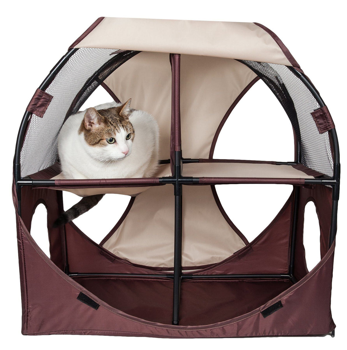 Pet Life ® 'Kitty-Play' Collapsible Travel Interactive Kitty Cat Tree Maze House Lounger Tunnel Lounge - BIG FRENCHIES