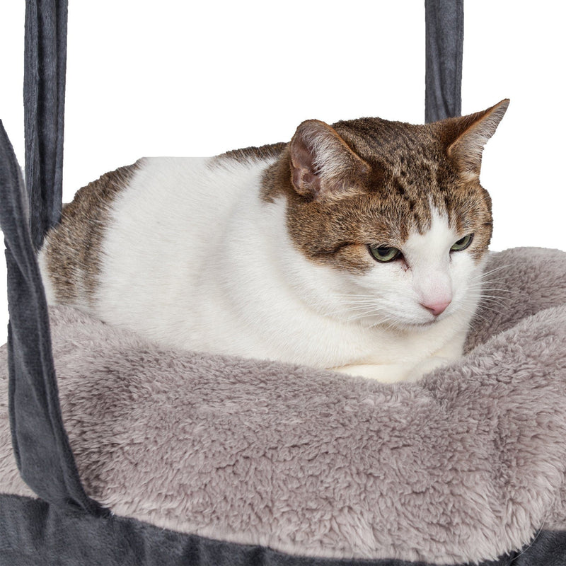 Pet Life ® 'Kittyhaus' Dual-Lounge Hanging Relaxing Kitty Cat Pillow Bed Hammock Lounger - BIG FRENCHIES