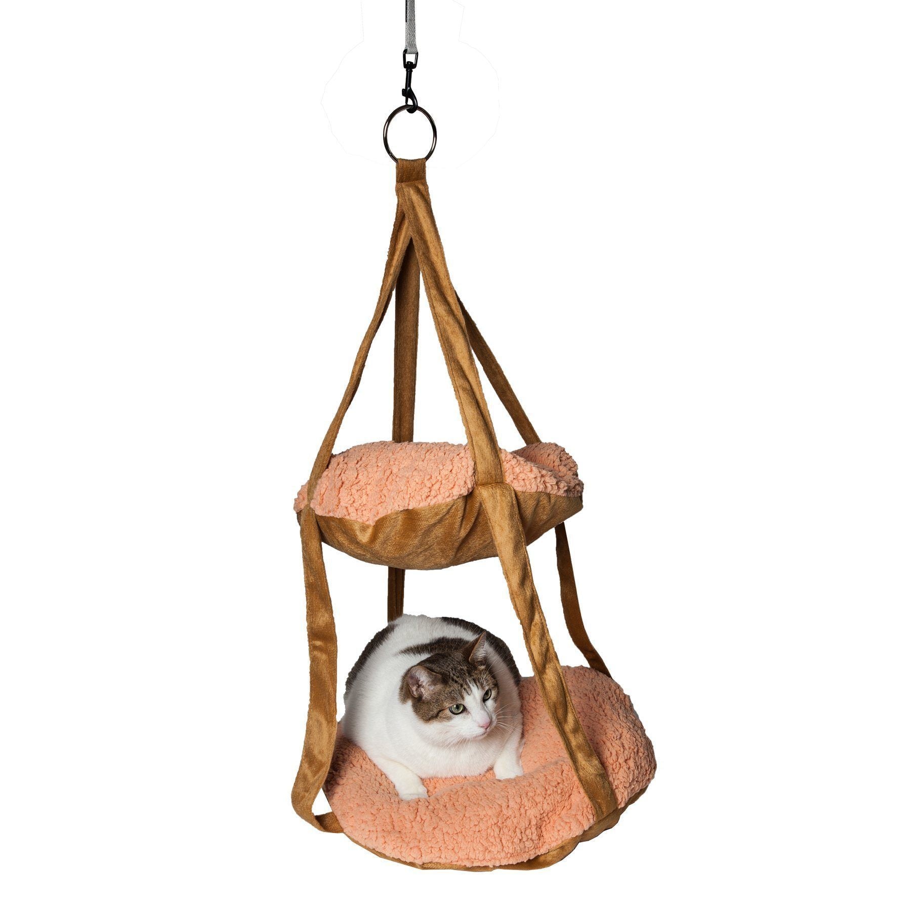 Pet Life ® 'Kittyhaus' Dual-Lounge Hanging Relaxing Kitty Cat Pillow Bed Hammock Lounger - BIG FRENCHIES