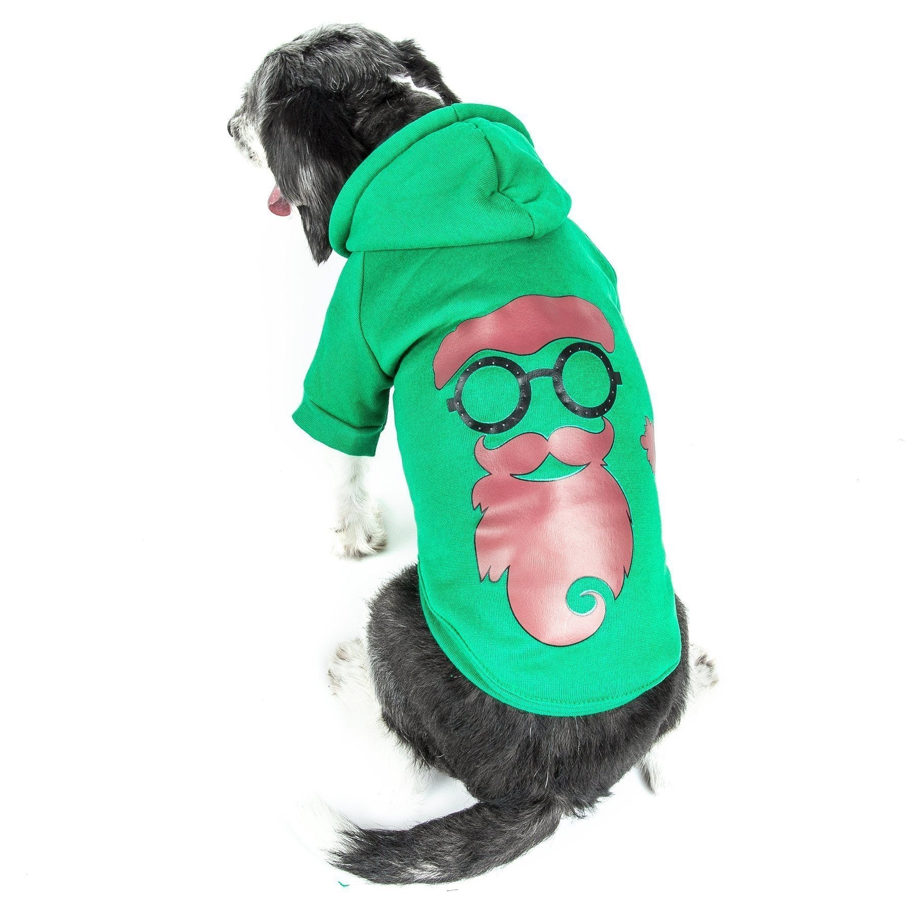 Pet Life ® LED Lighting 'Cool Santa Shades' Hooded Dog Costume Sweater w/ Included Batteries - BIG FRENCHIES
