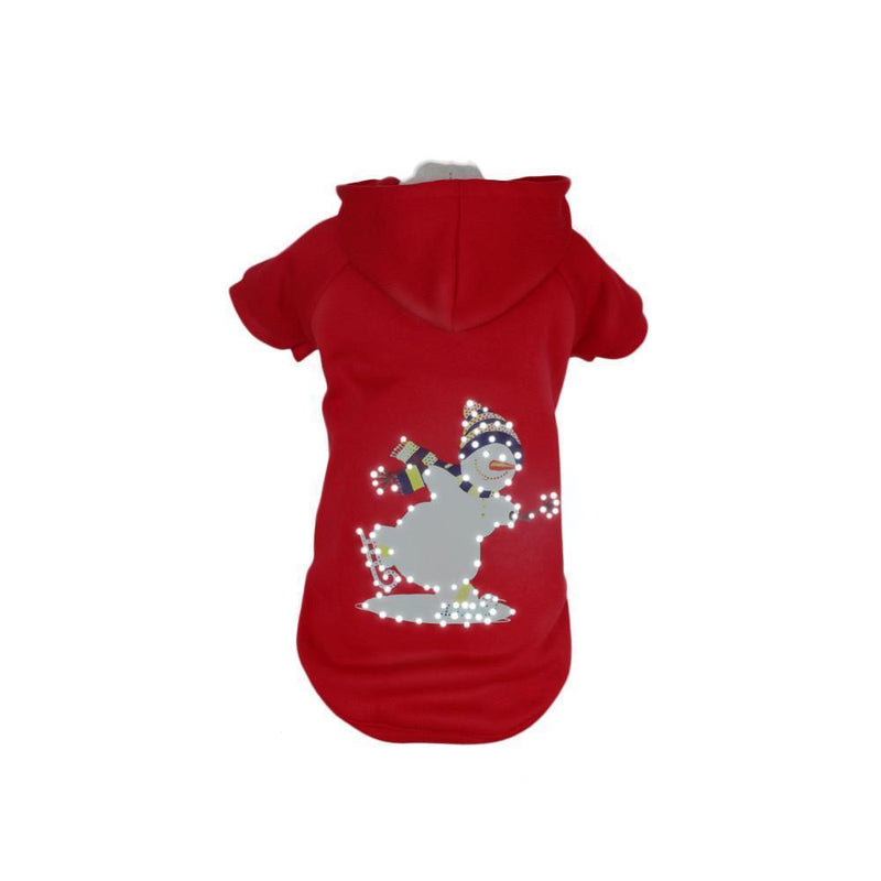 Pet Life ® LED Lighting Holiday Snowman Hooded dog Costume Sweater w/ Included Batteries - BIG FRENCHIES