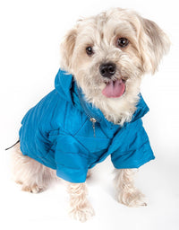 Pet Life ® Lightweight Adjustable and Collapsible 'Sporty Avalanche' Dog Coat w/ Pop-out Zippered Hood - BIG FRENCHIES