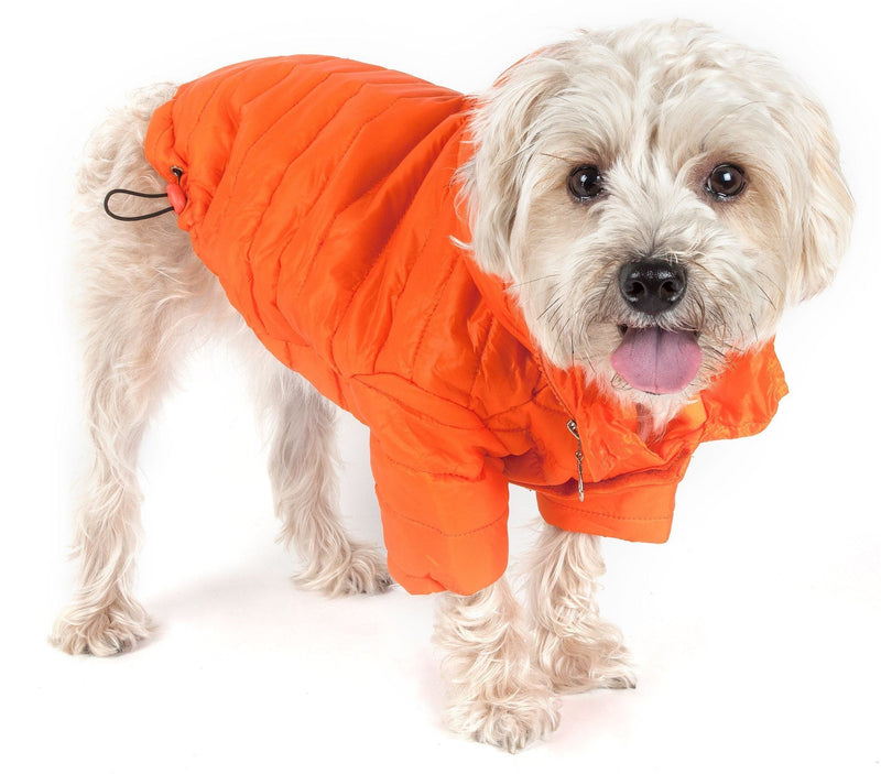 Pet Life ® Lightweight Adjustable and Collapsible 'Sporty Avalanche' Dog Coat w/ Pop-out Zippered Hood - BIG FRENCHIES
