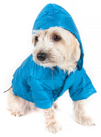 Pet Life ® Lightweight Adjustable and Collapsible 'Sporty Avalanche' Dog Coat w/ Pop-out Zippered Hood - BIG FRENCHIES