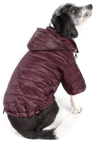 Pet Life ® Lightweight Adjustable and Collapsible 'Sporty Avalanche' Dog Coat w/ Pop-out Zippered Hood - BIG FRENCHIES