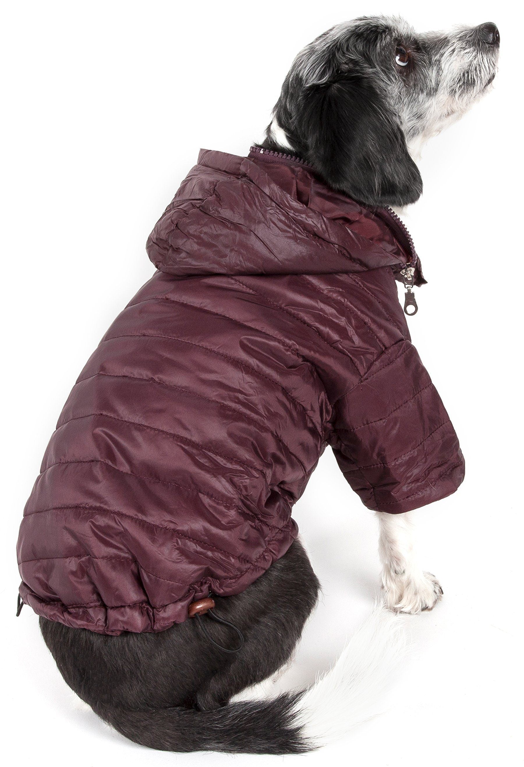 Pet Life ® Lightweight Adjustable and Collapsible 'Sporty Avalanche' Dog Coat w/ Pop-out Zippered Hood - BIG FRENCHIES