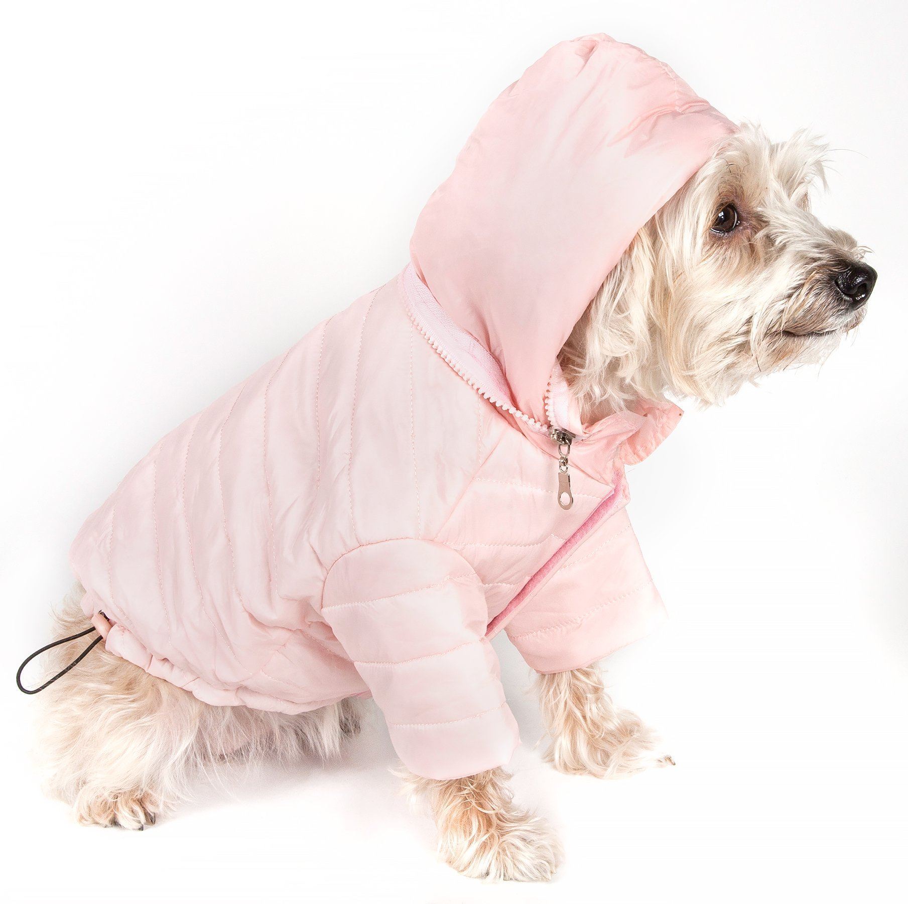 Pet Life ® Lightweight Adjustable and Collapsible 'Sporty Avalanche' Dog Coat w/ Pop-out Zippered Hood - BIG FRENCHIES