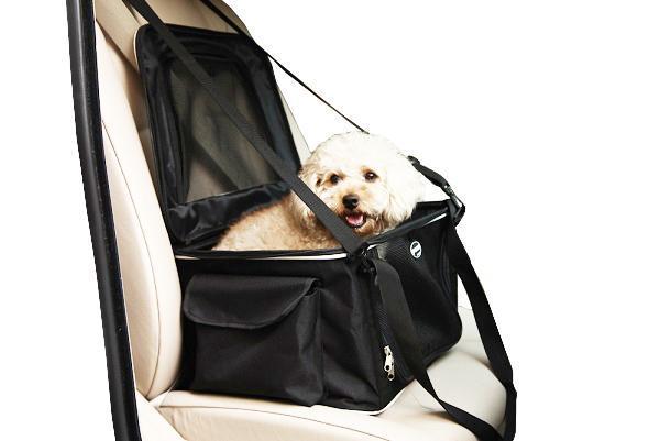 Pet Life ® Lightweight Collapsible Safety Travel Wire Folding Pet Dog Car Seat Carseat Carrier Crate - BIG FRENCHIES