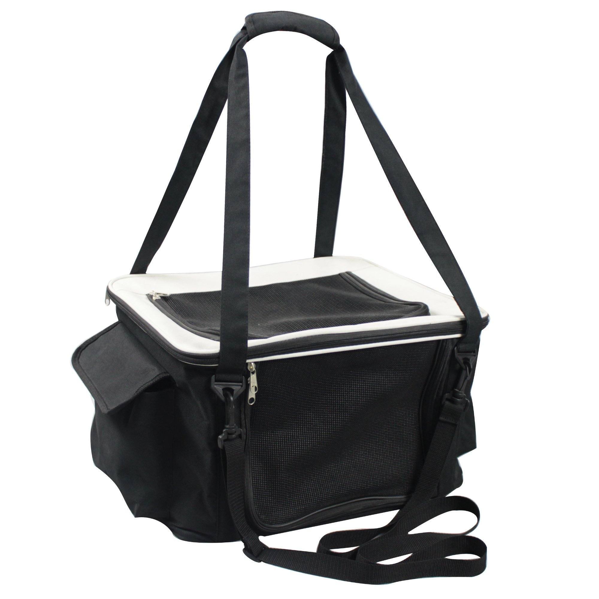 Pet Life ® Lightweight Collapsible Safety Travel Wire Folding Pet Dog Car Seat Carseat Carrier Crate - BIG FRENCHIES