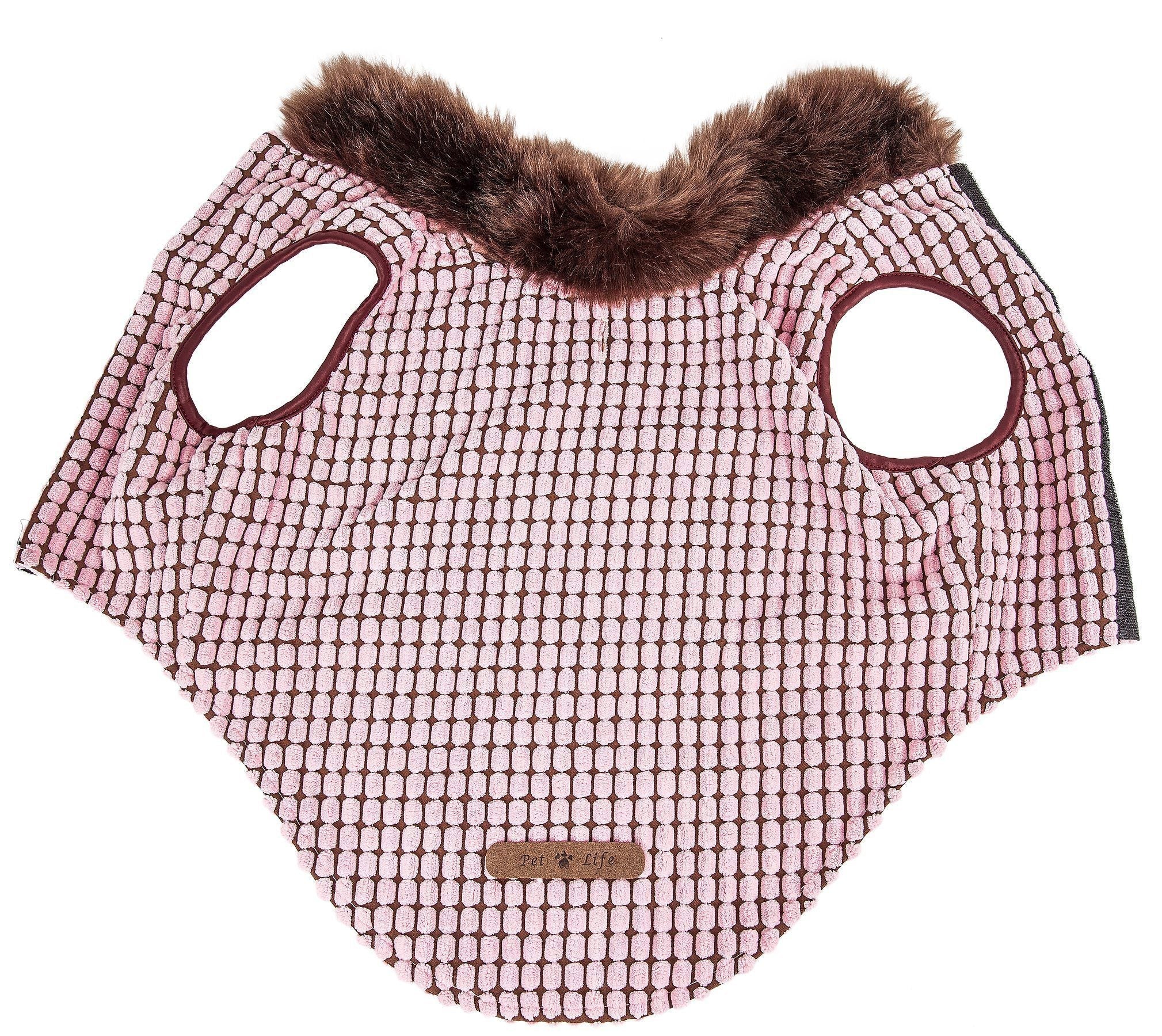 Pet Life ® Luxe 'Beautifur' Box-Stitched Elegant Designer Mink Fur Dog Coat - BIG FRENCHIES