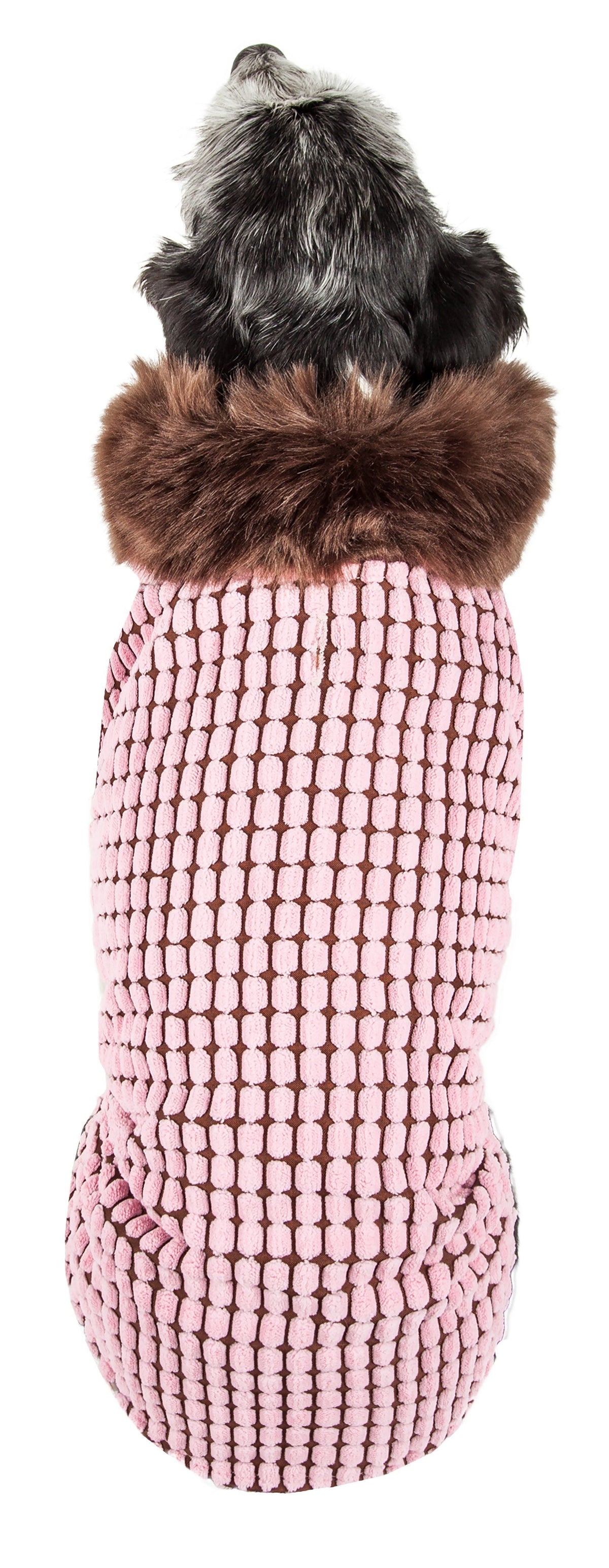 Pet Life ® Luxe 'Beautifur' Box-Stitched Elegant Designer Mink Fur Dog Coat - BIG FRENCHIES