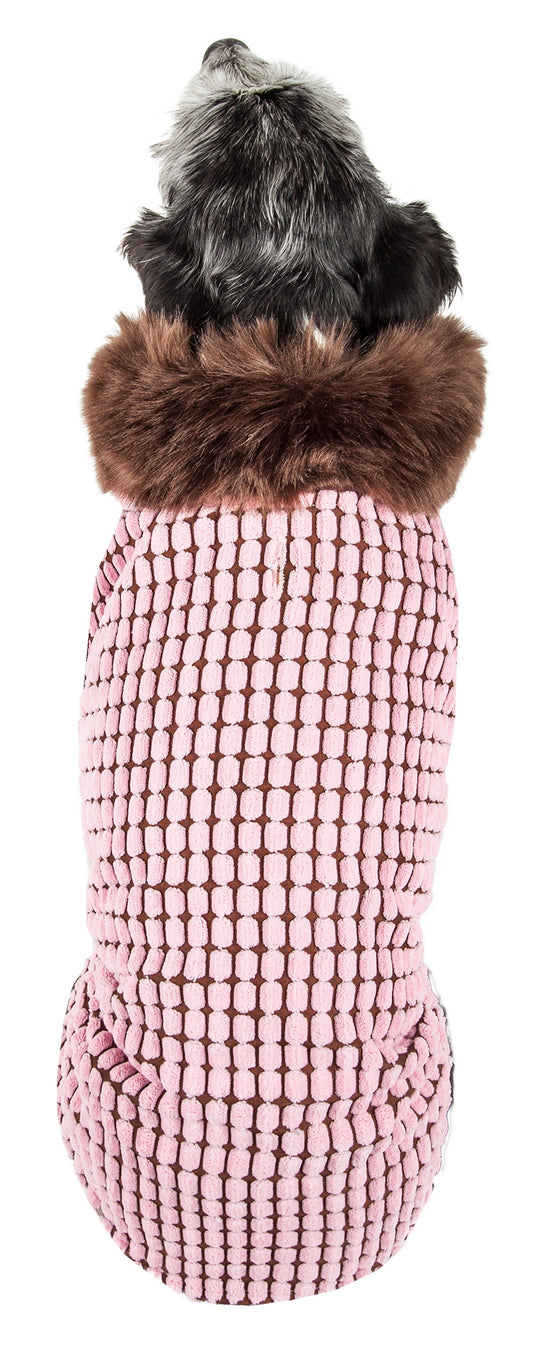 Pet Life ® Luxe 'Beautifur' Box-Stitched Elegant Designer Mink Fur Dog Coat - BIG FRENCHIES