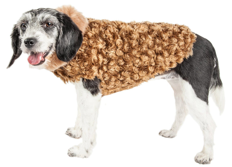 Pet Life ® Luxe 'Furpaw' Shaggy Elegant Fashion Designer Fur Dog Coat - BIG FRENCHIES