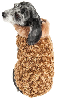 Pet Life ® Luxe 'Furpaw' Shaggy Elegant Fashion Designer Fur Dog Coat - BIG FRENCHIES