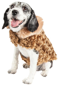Pet Life ® Luxe 'Furpaw' Shaggy Elegant Fashion Designer Fur Dog Coat - BIG FRENCHIES