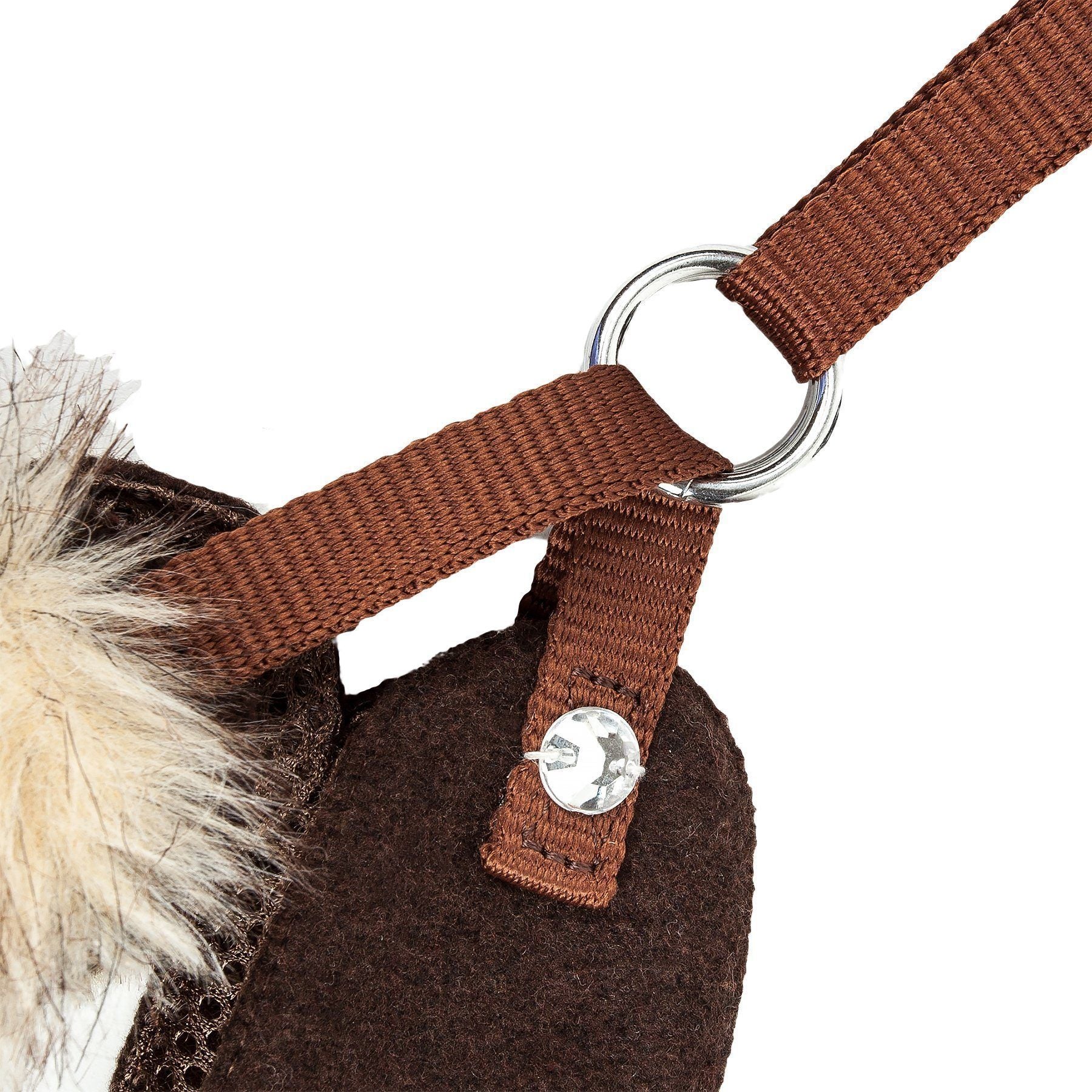 Pet Life ® Luxe 'Furracious' 2-In-1 Adjustable Dog Harness and Leash with Detachable Fur Collar - BIG FRENCHIES