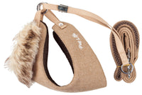 Pet Life ® Luxe 'Furracious' 2-In-1 Adjustable Dog Harness and Leash with Detachable Fur Collar - BIG FRENCHIES