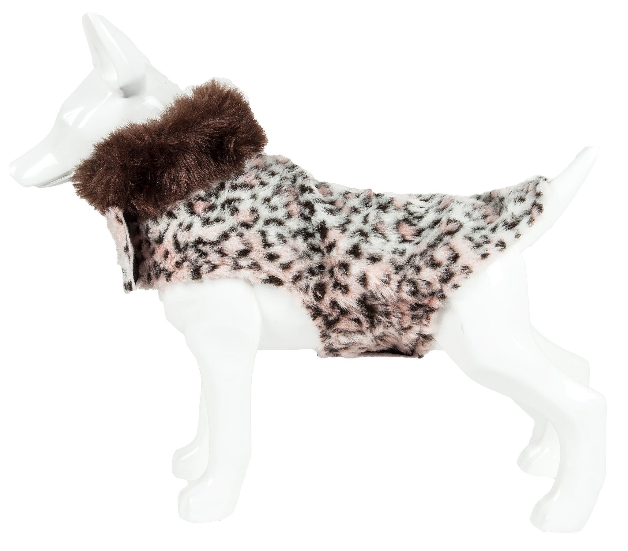 Pet Life ® Luxe 'Furracious' Cheetah Patterned Mink Designer Fashion Fur Dog Coat - BIG FRENCHIES