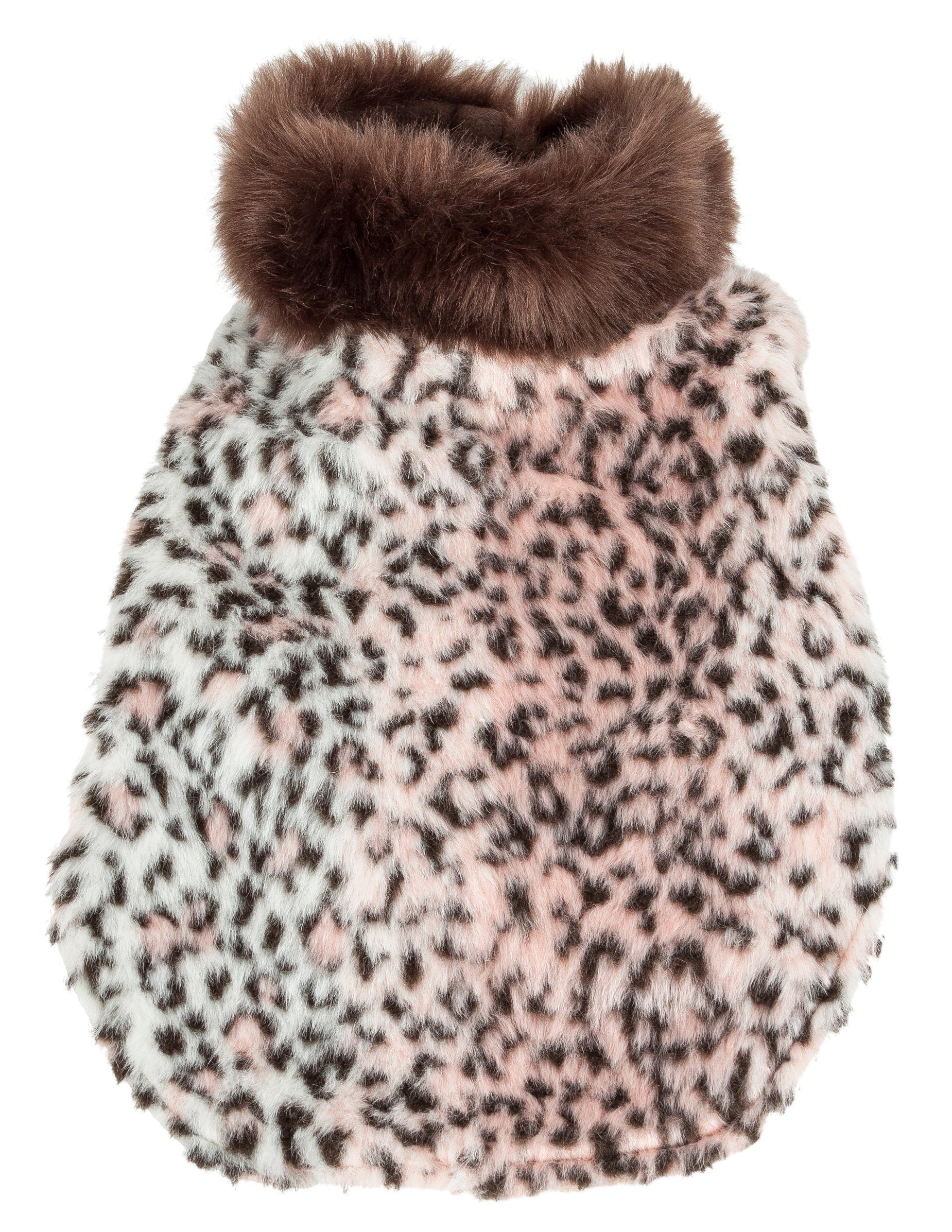 Pet Life ® Luxe 'Furracious' Cheetah Patterned Mink Designer Fashion Fur Dog Coat - BIG FRENCHIES