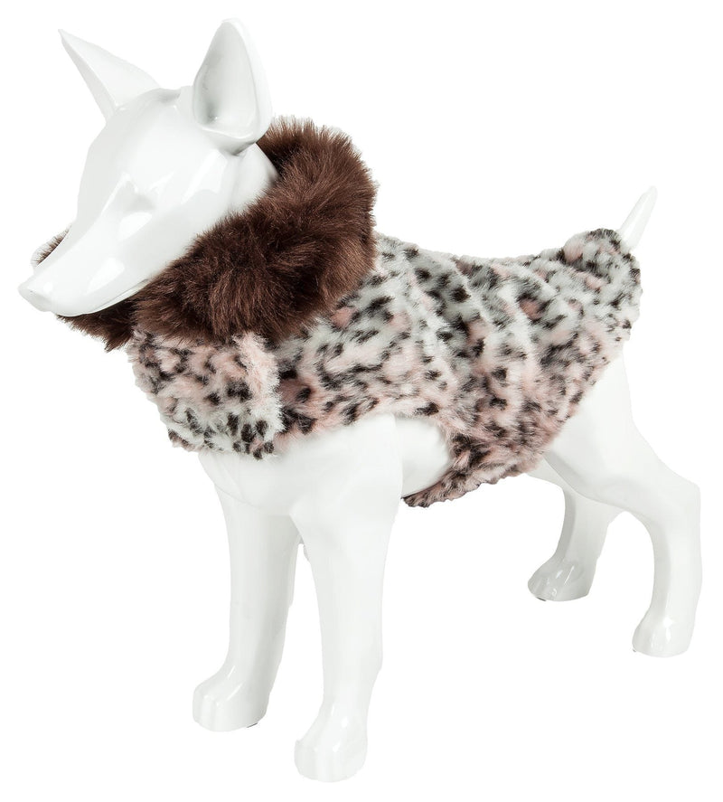 Pet Life ® Luxe 'Furracious' Cheetah Patterned Mink Designer Fashion Fur Dog Coat - BIG FRENCHIES