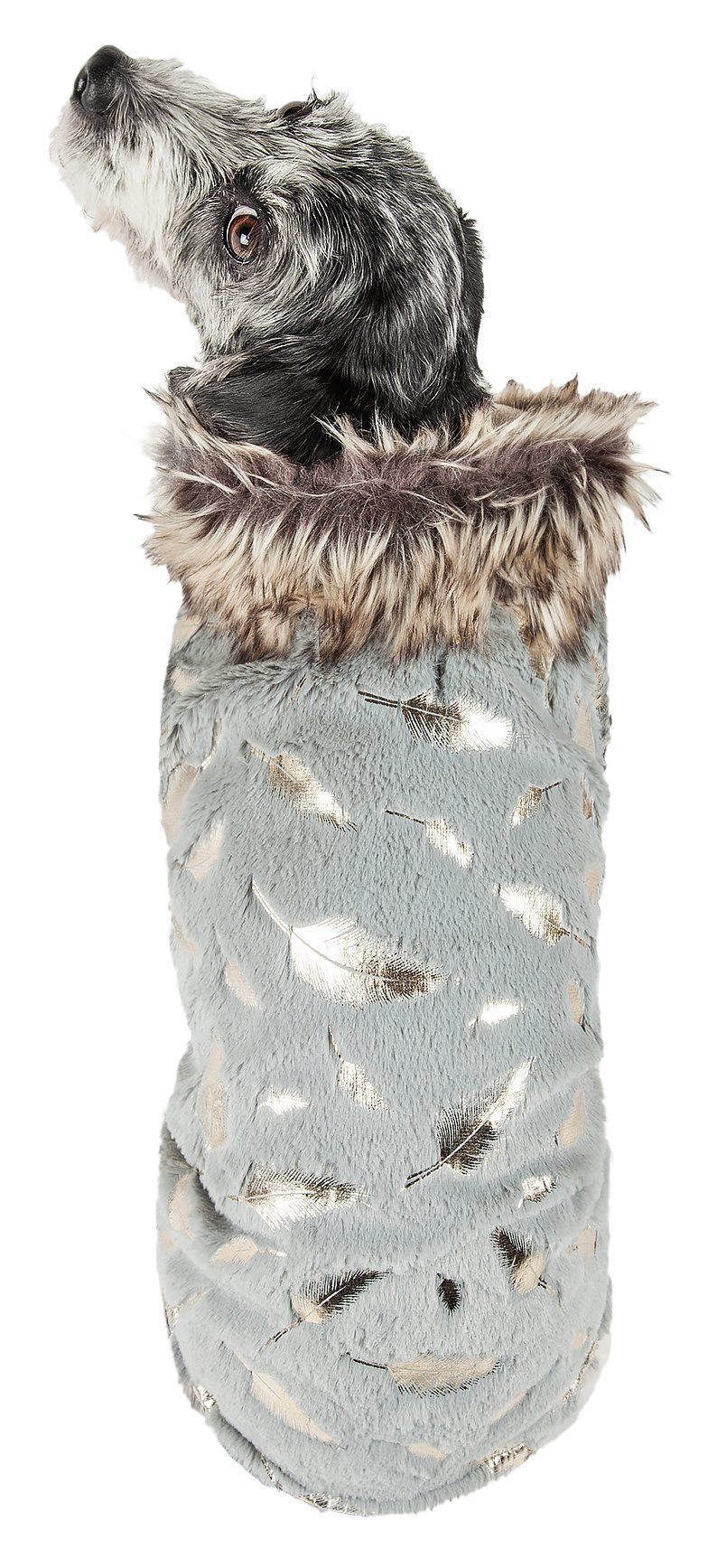 Pet Life ® Luxe 'Gold-Wagger' Gold-Leaf Fashion Designer Fur Dog Coat - BIG FRENCHIES