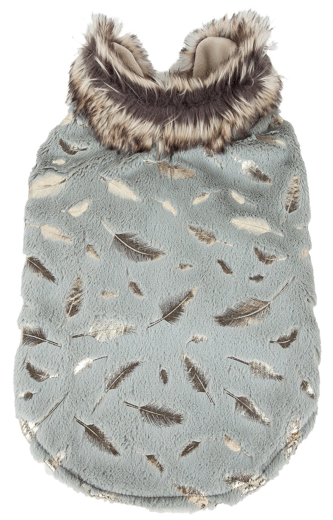 Pet Life ® Luxe 'Gold-Wagger' Gold-Leaf Fashion Designer Fur Dog Coat - BIG FRENCHIES